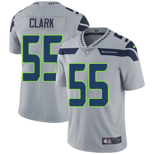 Nike Seahawks #55 Frank Clark Grey Alternate Men's Stitched NFL Vapor Untouchable Limited Jersey